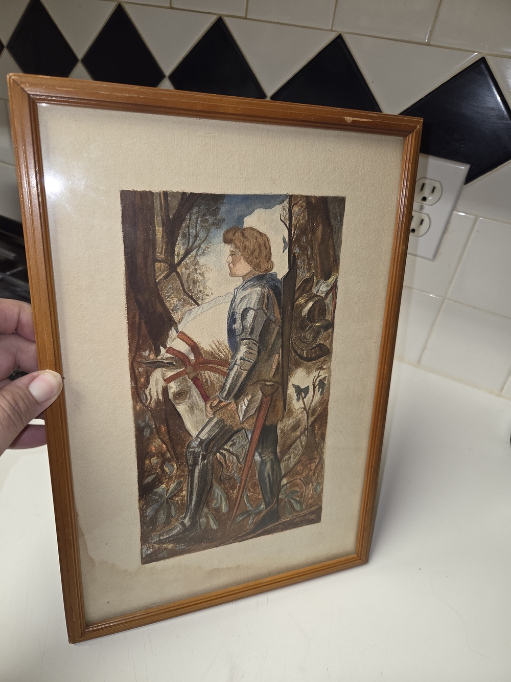 Vintage Sir Galahad Reproduction Art Print Signed By Bernyce